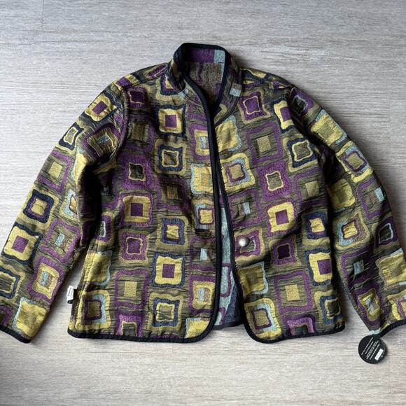 Trimdin Classic Symphony Jewel Artisan Jacket Womens XL NWT Reversible Purple - Picture 6 of 11